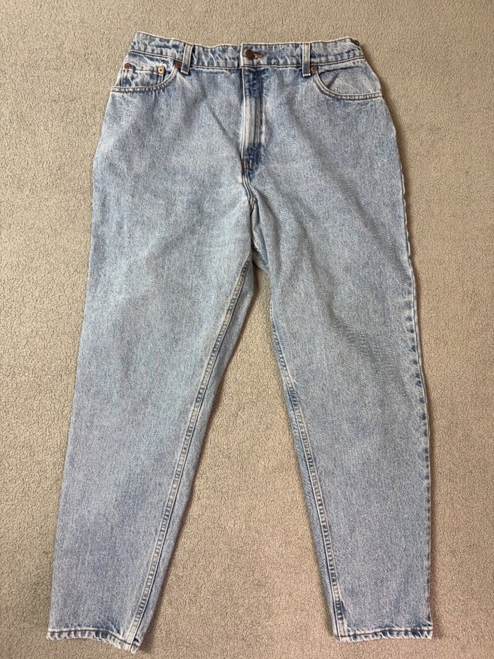 Vintage 90s Levis 551 Jeans Womens 16 Mom High Rise Relaxed Tapered Light Wash